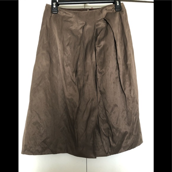 Lafayette 148 NY Taffeta Skirt size 8 Pleated Front Chic cozy gorgeous style - Picture 2 of 13